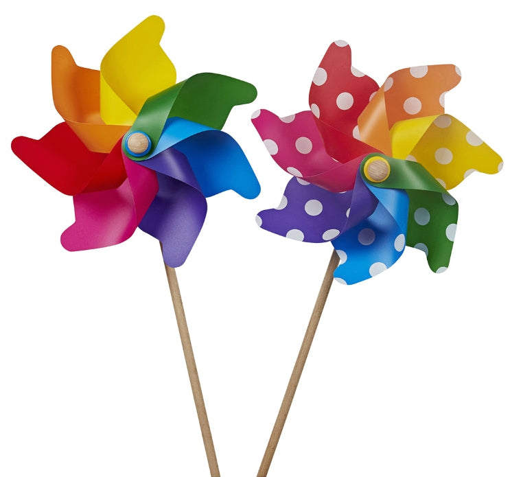 Grande Rainbow & Spotty Premium Windmill by WHIRLY Made in Italy
