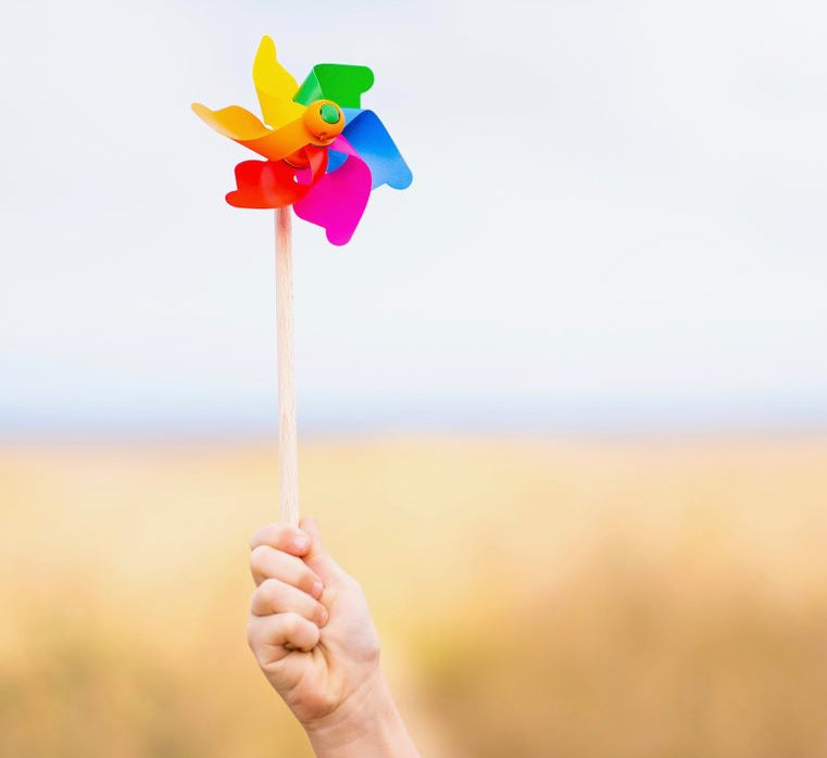 Mini Premium Rainbow Pinwheel Whirly Windmill